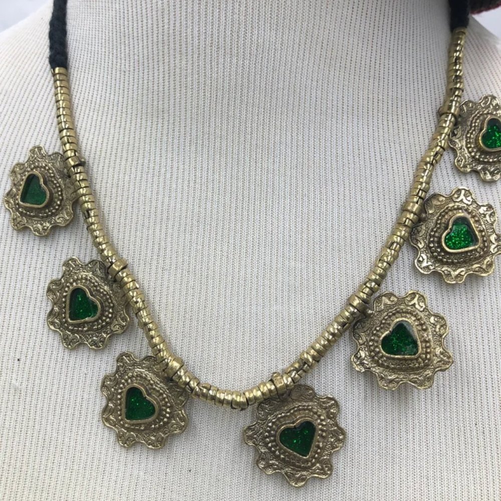 Floral Choker Necklace, Tribal Antique Necklace, Antique Necklace